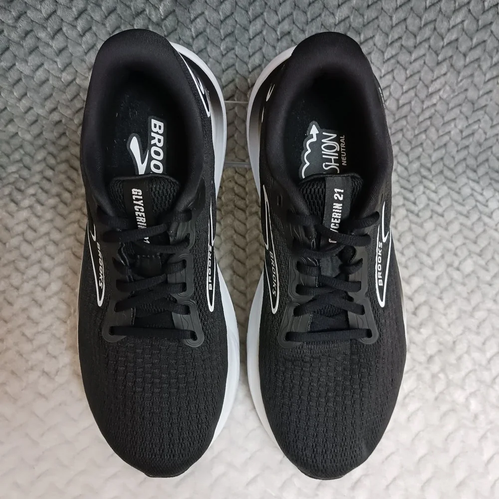 Brooks Glycerin 21 Black White Women's Walking Running Sneakers Shoes Sz 9 Wide
